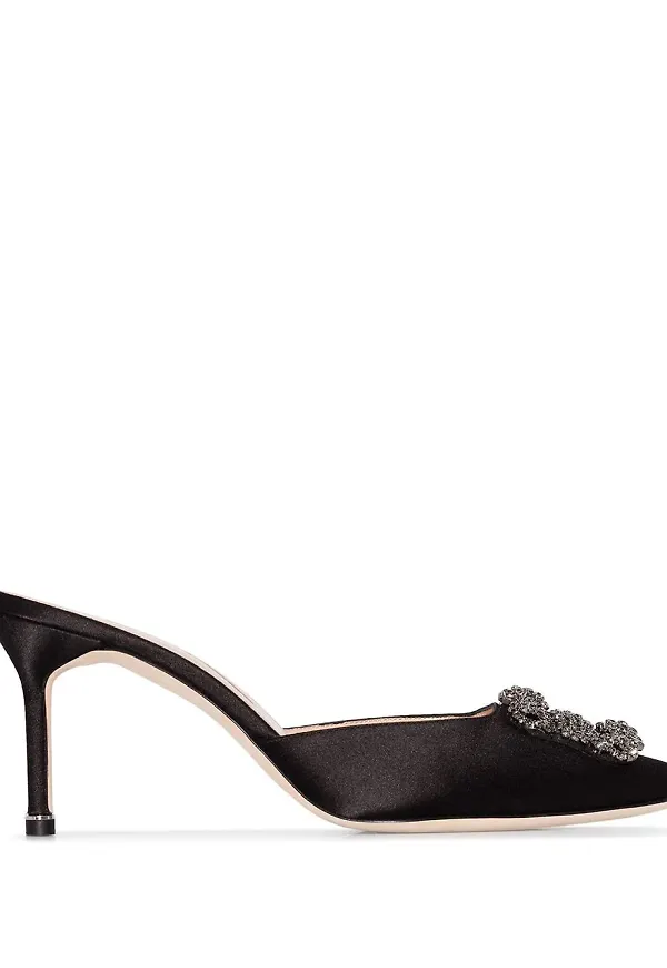 Manolo Blahnik Hangisi 70 slip-ons - Svart