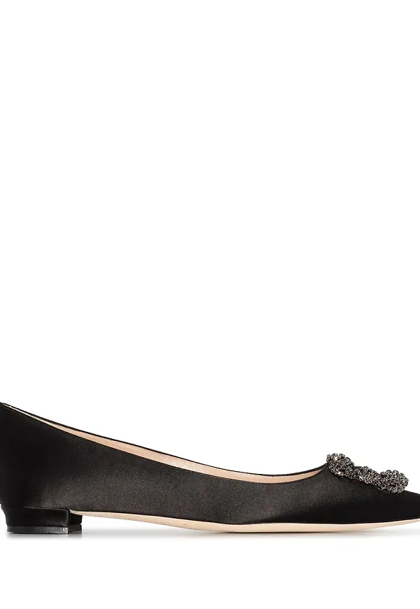 Manolo Blahnik Hangisi platta pumps - Svart