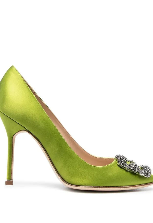 Manolo Blahnik Hangisi pumps 90mm - Grön