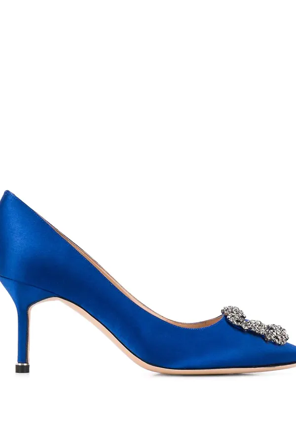 Manolo Blahnik Hangisi pumps med utsmyckat spänne - Blå