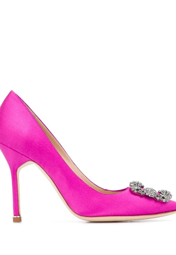 Manolo Blahnik Hangisi sidenpumps - Rosa