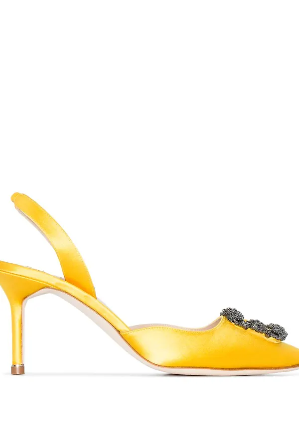 Manolo Blahnik Hangisi slingback-pumps - Gul