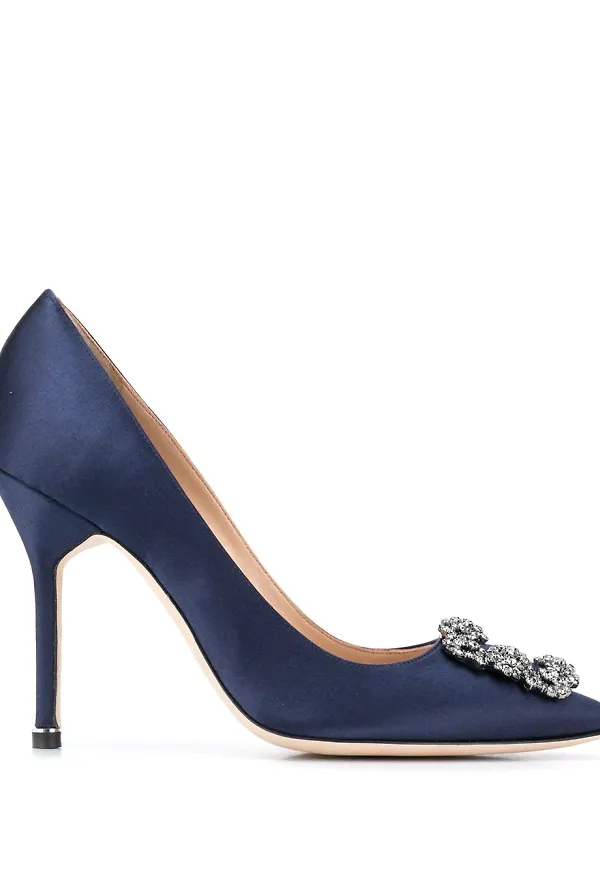 Manolo Blahnik Hangisi spetsiga pumps - Blå