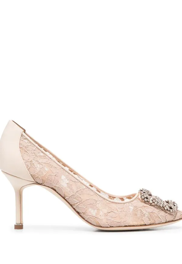 Manolo Blahnik Hangisi spetspumps - Neutral