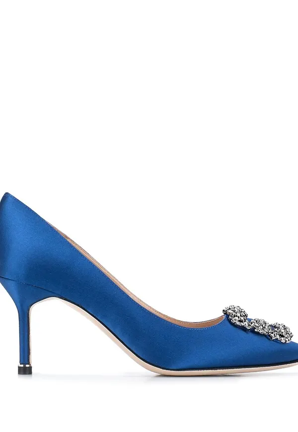 Manolo Blahnik Hangisi utsmyckade pumps - Blå