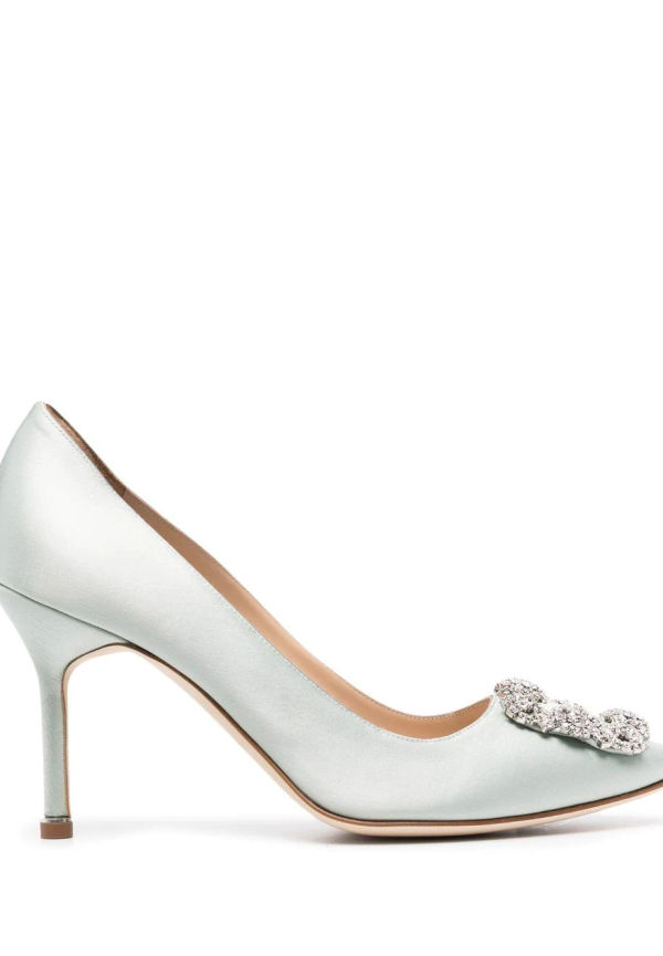 Manolo Blahnik Hangisi utsmyckade pumps - Grön