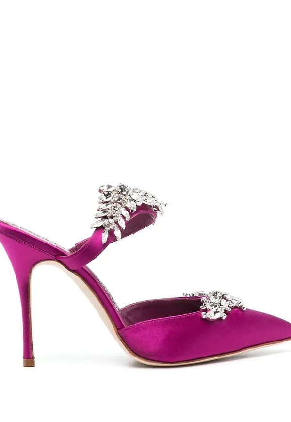 Manolo Blahnik Lurum pumps med strass - Rosa