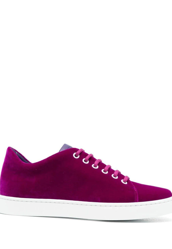 Manolo Blahnik låga sneakers i sammet - Lila