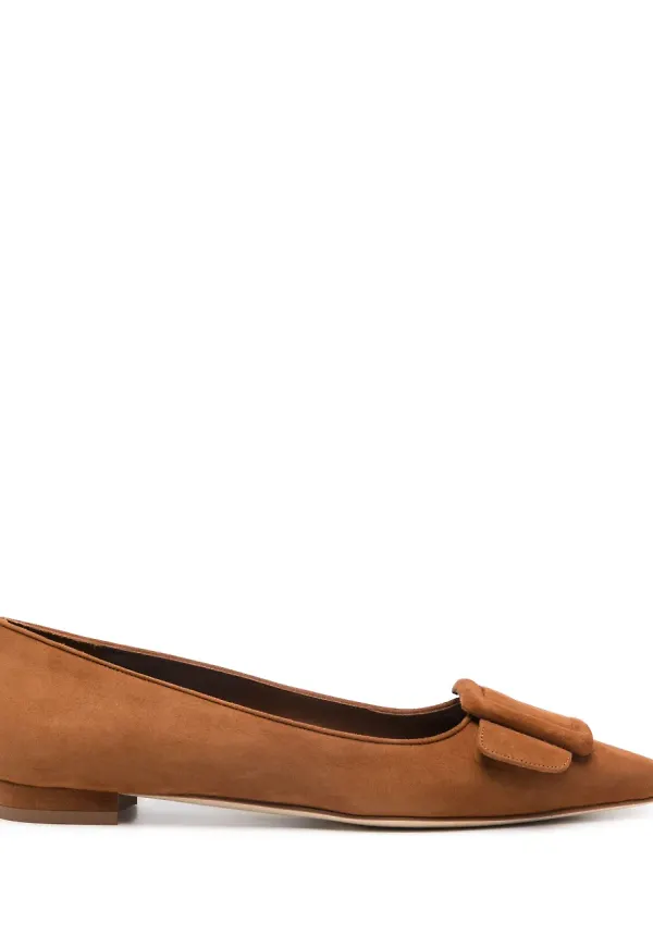 Manolo Blahnik Maysale platta pumps - Brun
