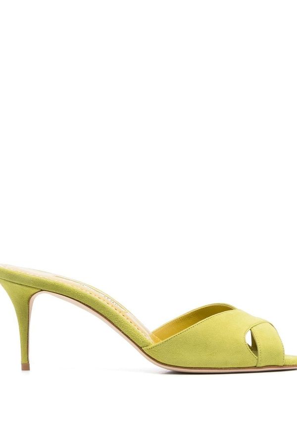 Manolo Blahnik Mumbimu slip-ons med klack - Grön