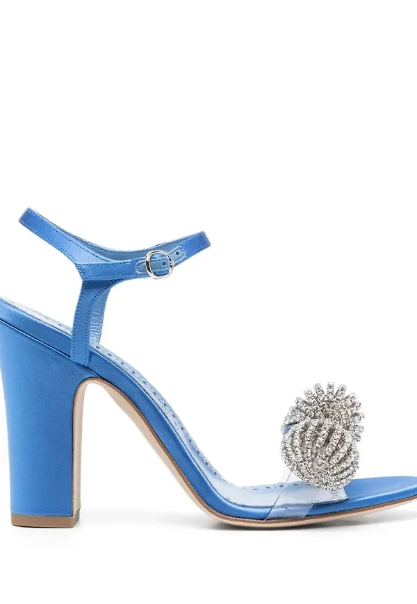 Manolo Blahnik Ostria 90 mm stjärnprydda sandaler - Blå