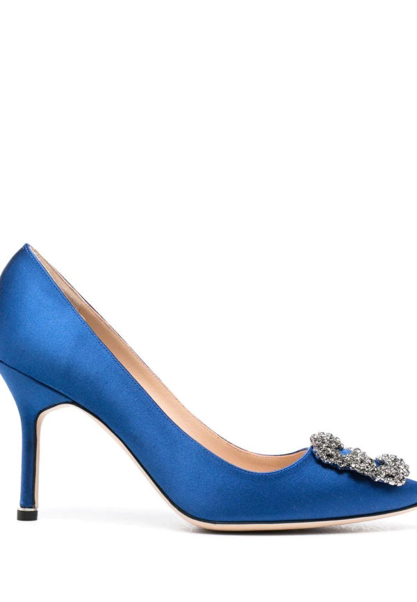 Manolo Blahnik pumps med strass - Blå