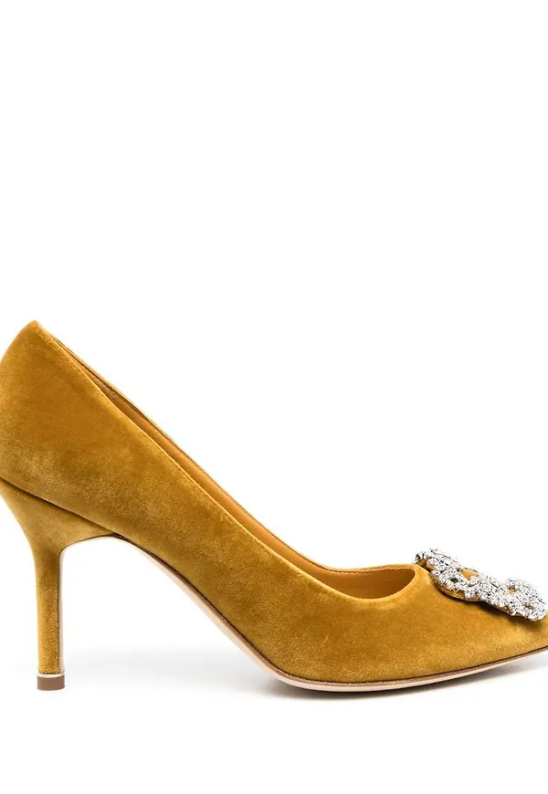 Manolo Blahnik pumps med strass - Gul