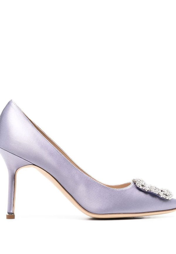Manolo Blahnik pumps med strasspänne - Lila