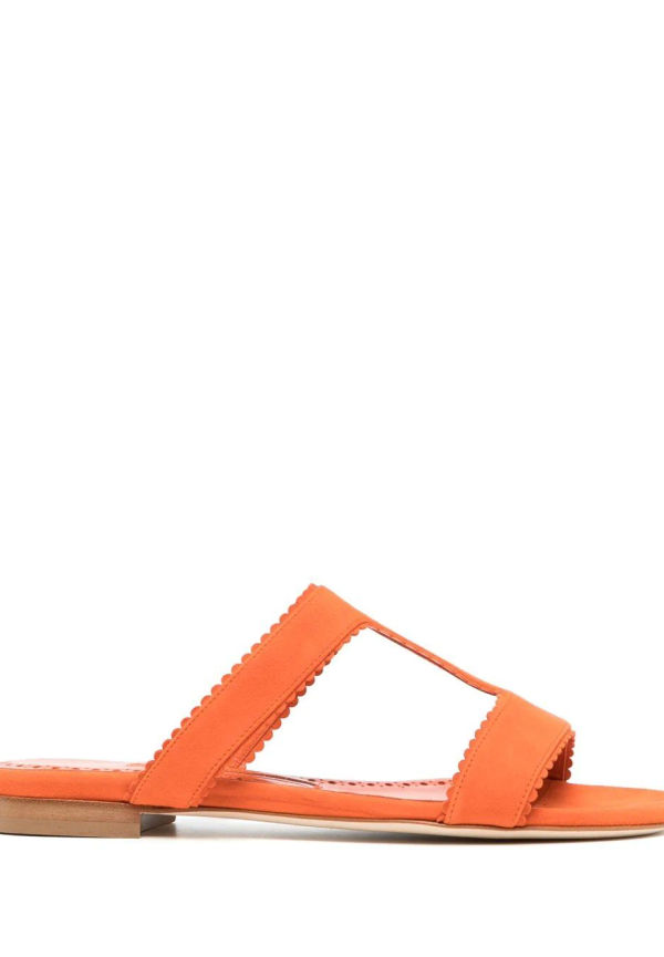 Manolo Blahnik sandaler med vågig kant - Orange