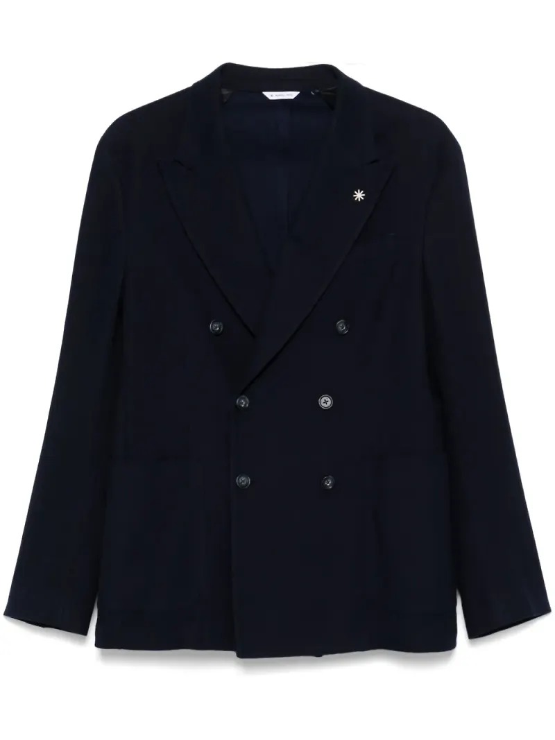Manuel Ritz dubbelknäppt blazer - Blå