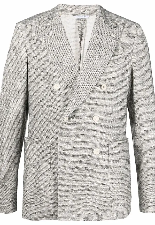 Manuel Ritz dubbelknäppt blazer med brosch - Neutral