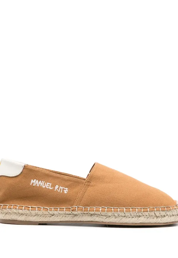 Manuel Ritz espadrillos med brodyr - Brun