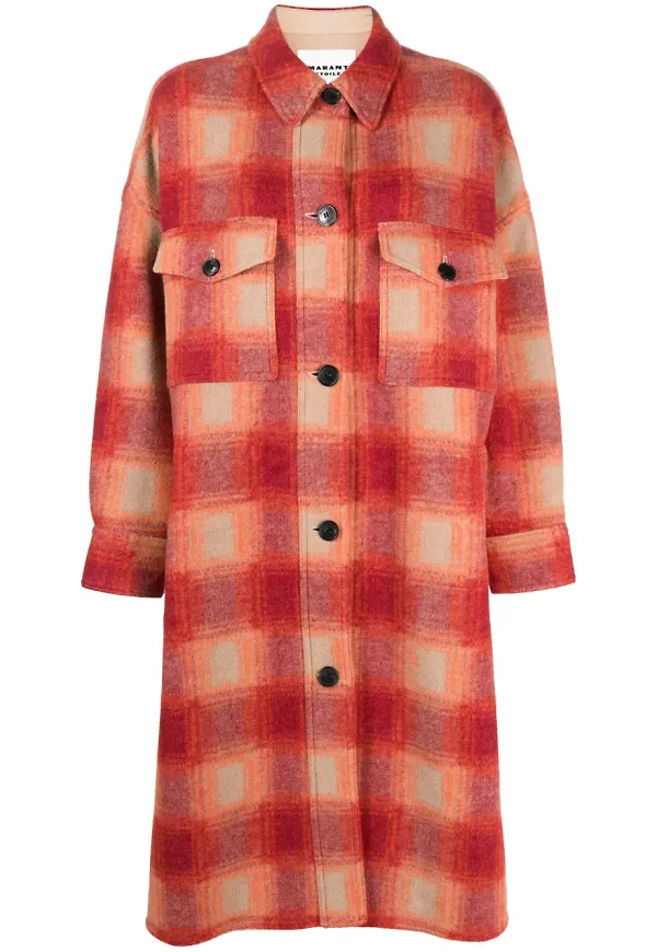 MARANT ÉTOILE skotskrutig flanellskjorta - Orange