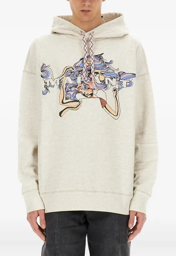 MARANT hoodie med grafiskt tryck - Neutral