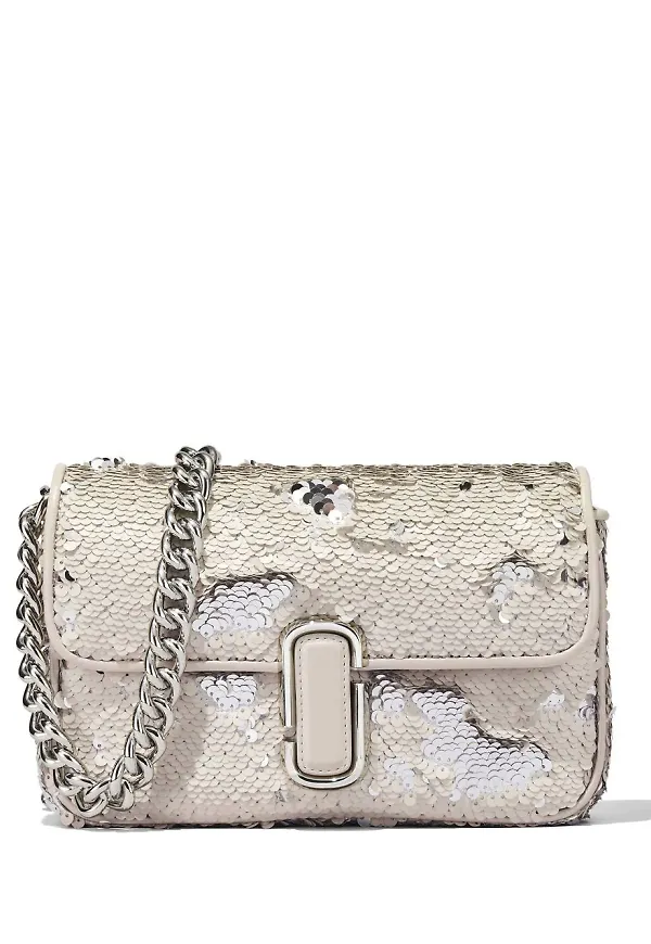 Marc Jacobs axelväska med paljetter - Silverfärgad