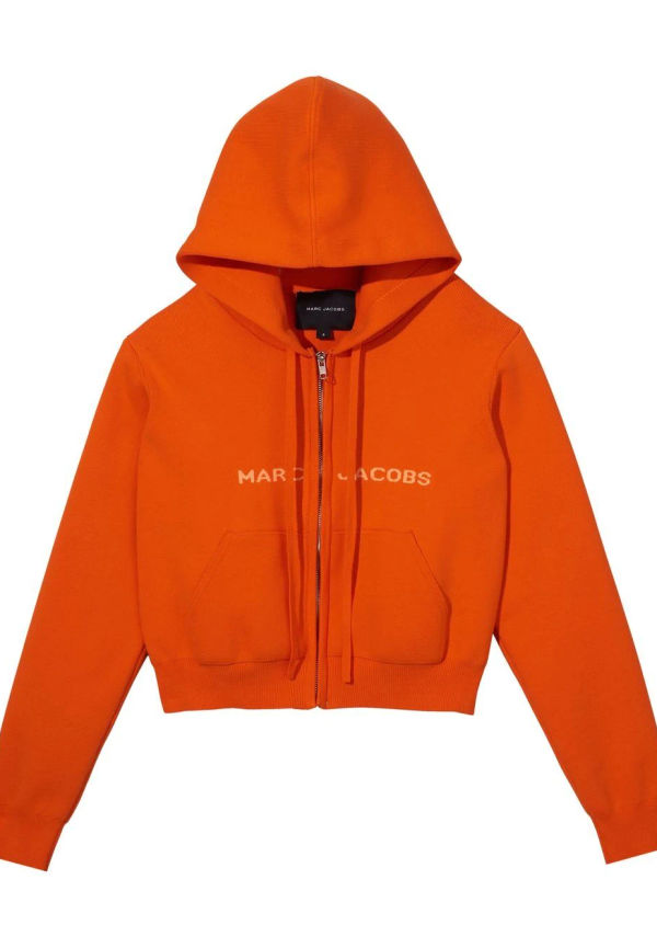 Marc Jacobs croppad hoodie med dragkedja - Orange