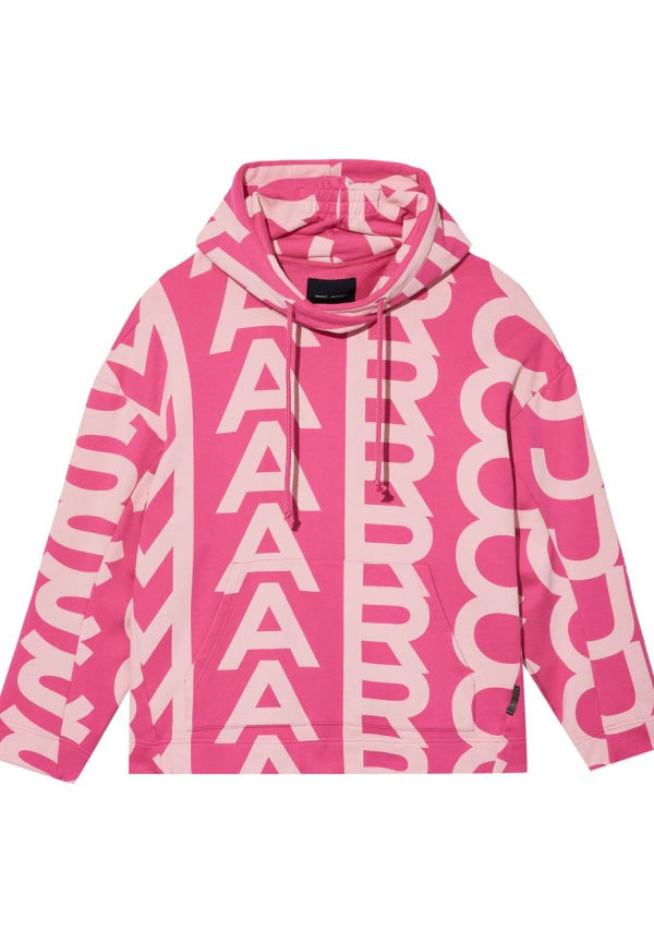 Marc Jacobs hoodie i oversize-modell med monogram - Rosa