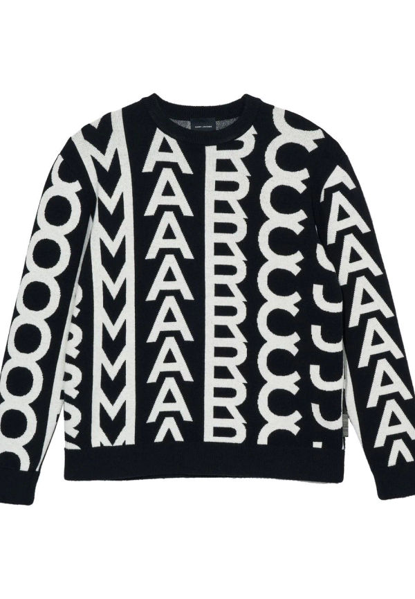 Marc Jacobs intarsiastickad tröja med monogram - Svart