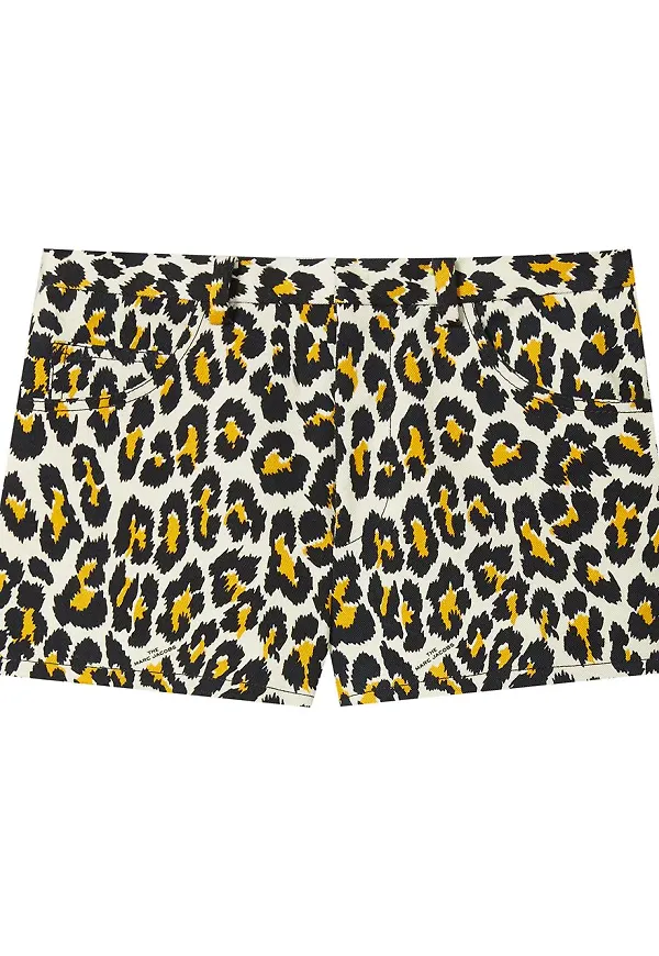 Marc Jacobs leopardmönstrade shorts - Svart