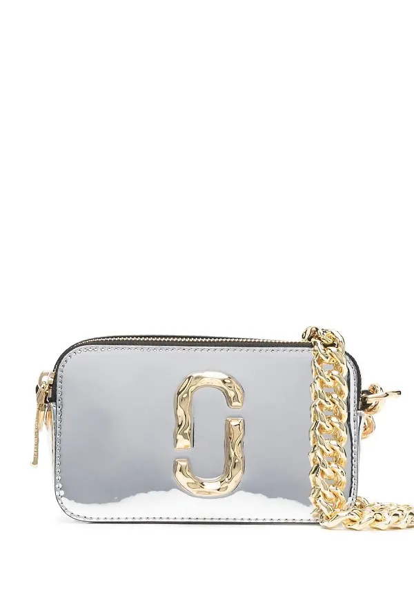 Marc Jacobs Snapshot axelremsväska - Silverfärgad