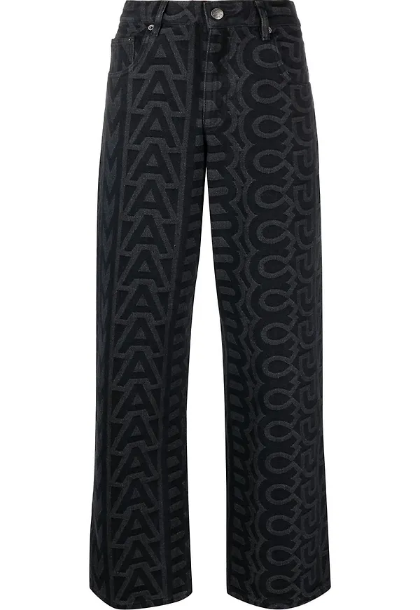 Marc Jacobs straight-jeans med monogram - Svart