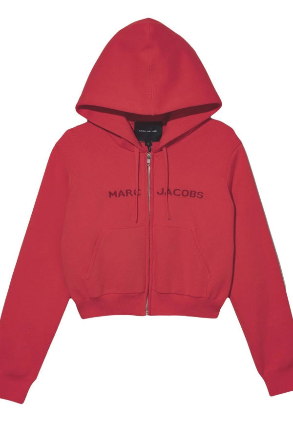 Marc Jacobs The Cropped hoodie med logotyp - Röd