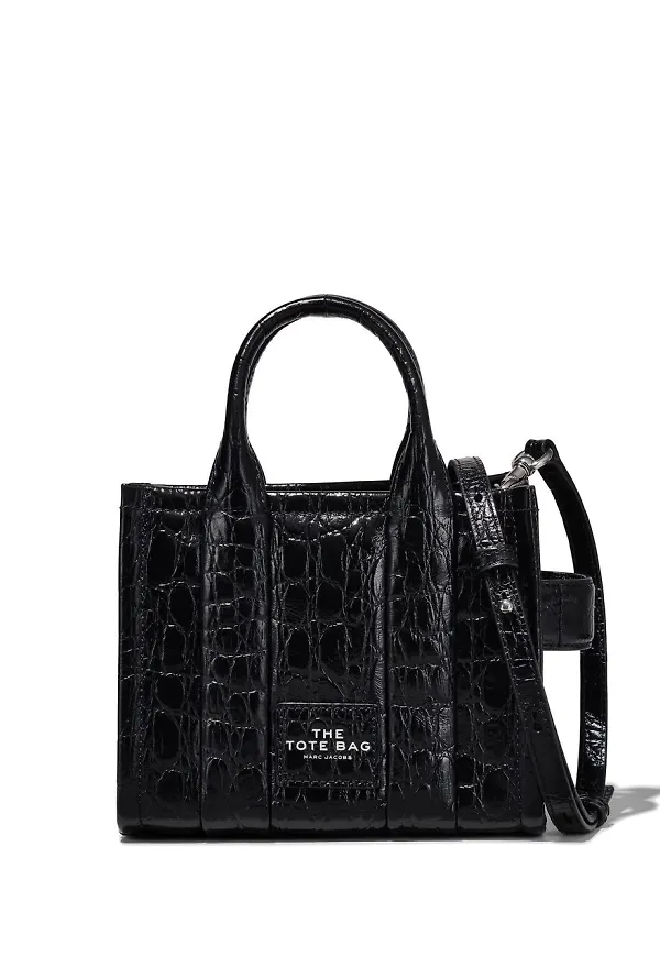 Marc Jacobs The Micro Tote krokodilpräglad väska - Svart
