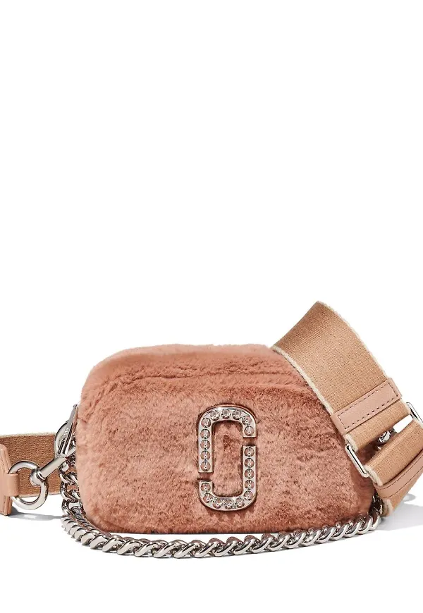 Marc Jacobs The Plush Snapshot axelremsväska - Rosa