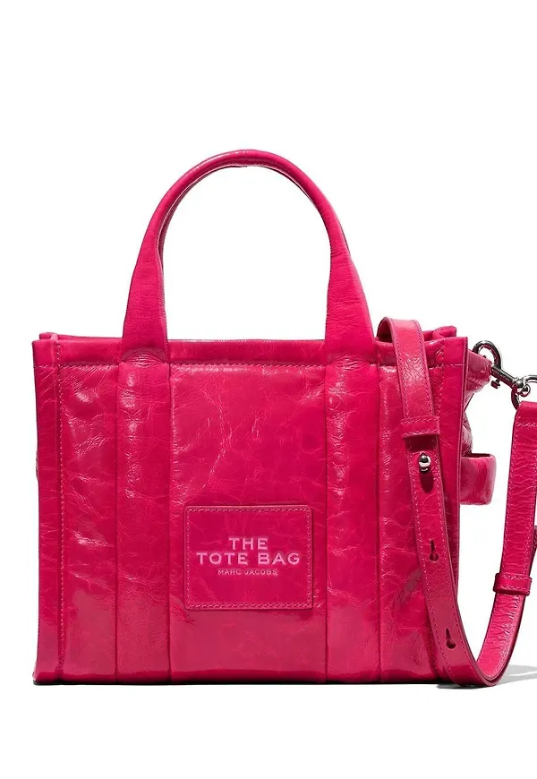 Marc Jacobs The Shiny Crinkle liten totebag - Rosa