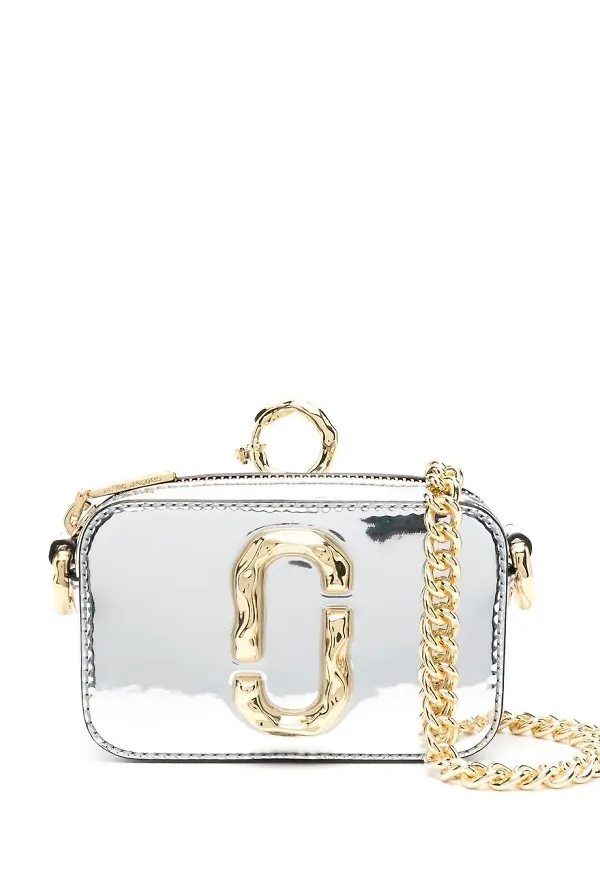 Marc Jacobs The Snapshot axelremsväska - Silverfärgad