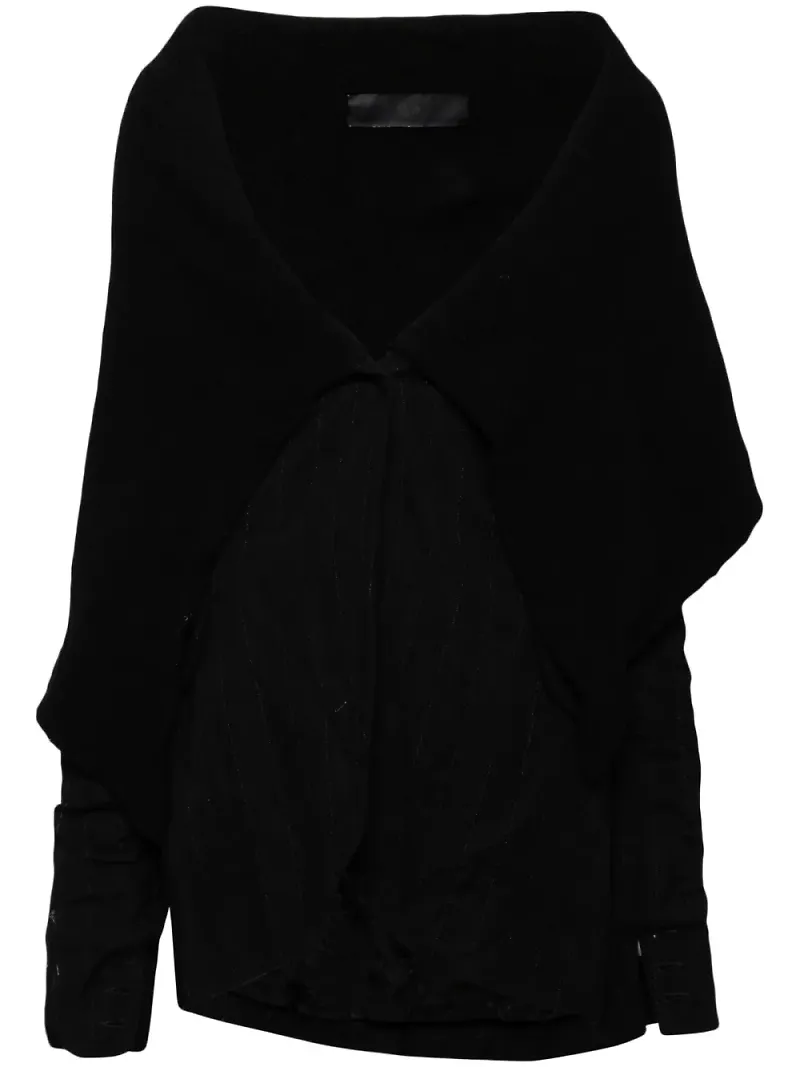 Marc Le Bihan poncho med panel - Svart