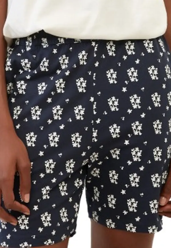 Marc O Polo Mix Program Highwaist Shorts Mörkblå bomull Small Dam