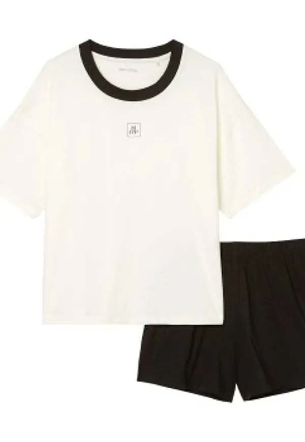 Marc O Polo Organic Cotton Short Pyjama Set Vit/Svart bomull X-Small Dam