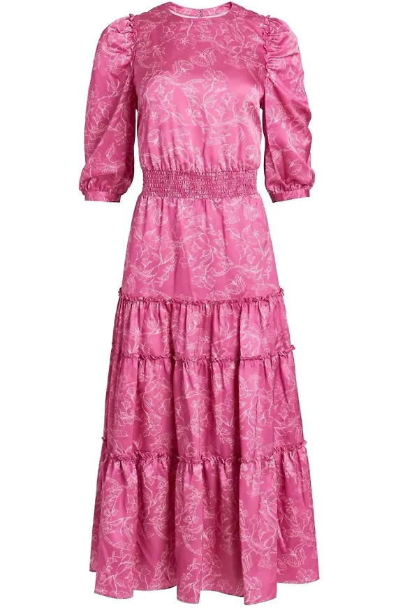Marchesa Notte blommig klänning - Rosa