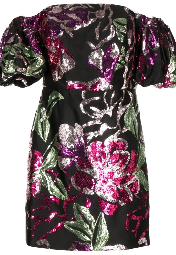 Marchesa Notte paljettprydd klänning - Svart – Farfetch