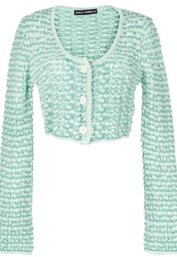 Marco Rambaldi grovstickad kofta med knäppning - Grön