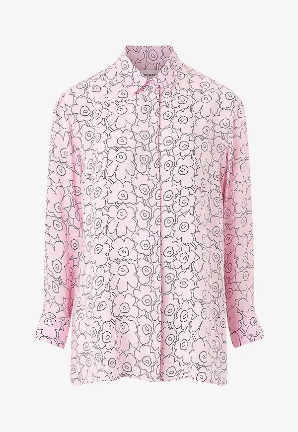 Marimekko - Skjorta Runsas Piirto Unikko - Rosa