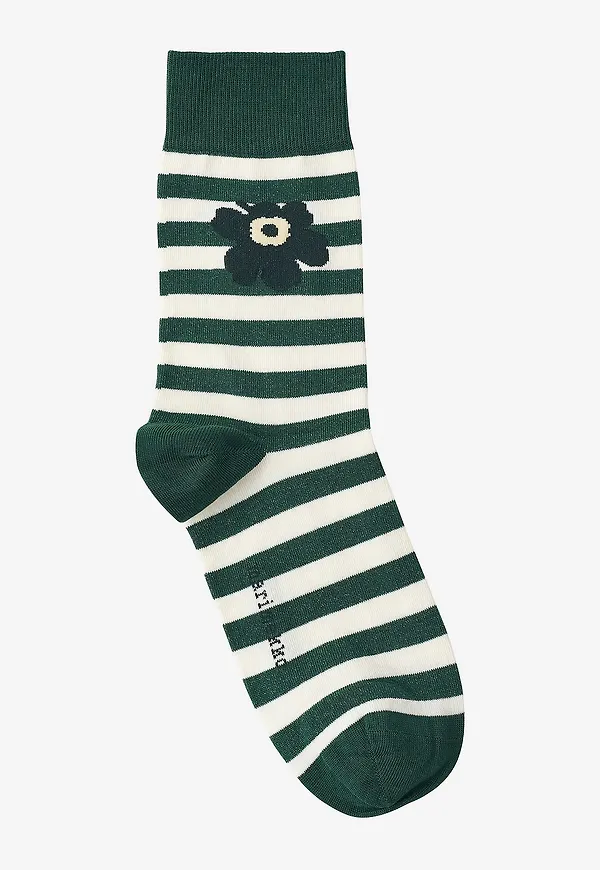 Marimekko - Ankelstrumpor Kasvaa Tasaraita Unikko - Grön