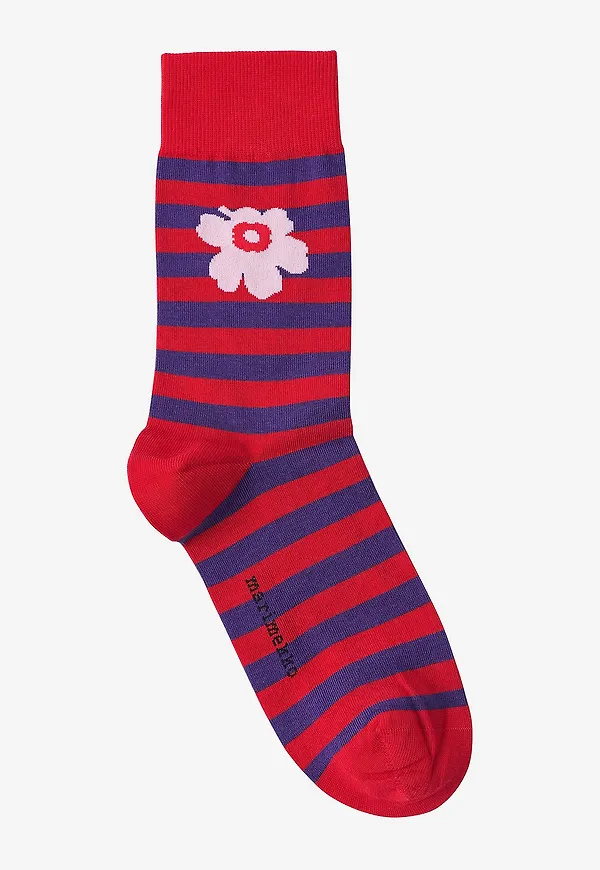 Marimekko - Ankelstrumpor Kasvaa Tasaraita Unikko - Röd