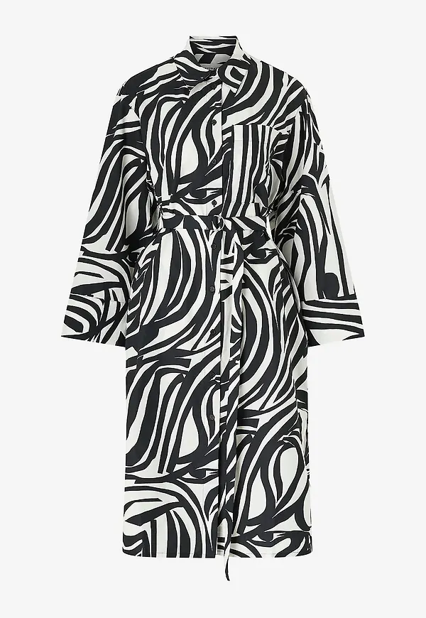 Marimekko - Skjorta Klänning Jälki Jokuraita - Svart