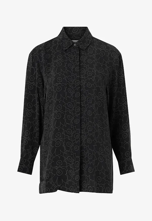 Marimekko - Skjorta Runsas Piirto Unikko - Svart