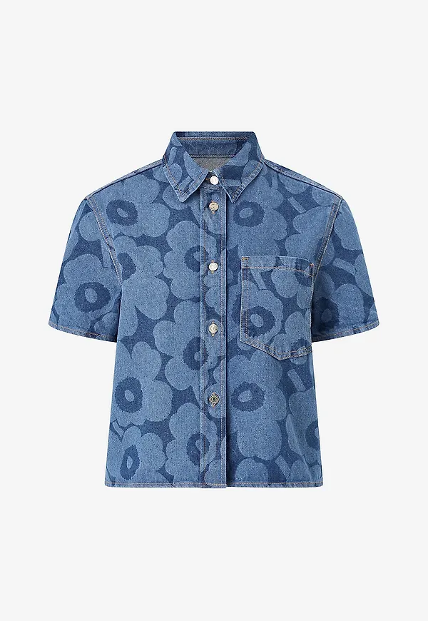 Marimekko - Skjorta Maridenim Kuvata Unikko - Blå