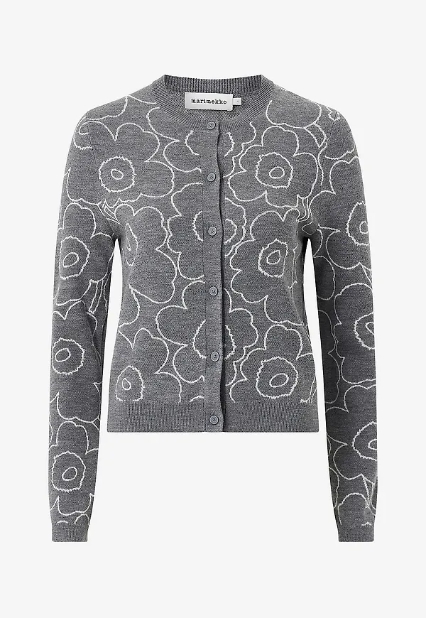Marimekko - Kofta Villi Piirto Unikko - Grå