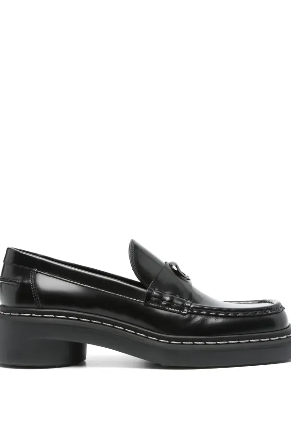 Marine Serre 50 mm läderloafers - Svart